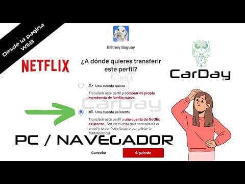 ¿Cómo transferir mi perfil a otra cuenta de Netflix ya existente?
